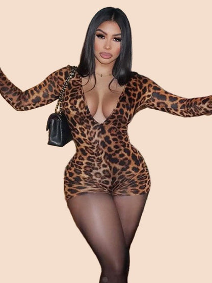 Fierce Nights Leopard Print Romper - TayDiane