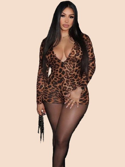 Fierce Nights Leopard Print Romper - TayDiane