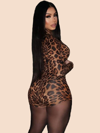 Fierce Nights Leopard Print Romper - TayDiane
