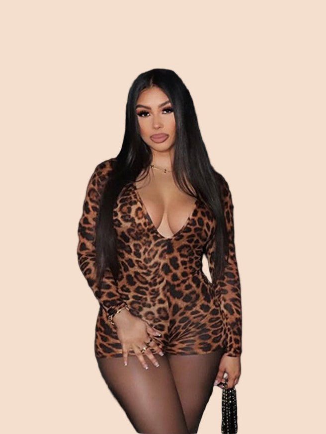 Fierce Nights Leopard Print Romper - TayDiane