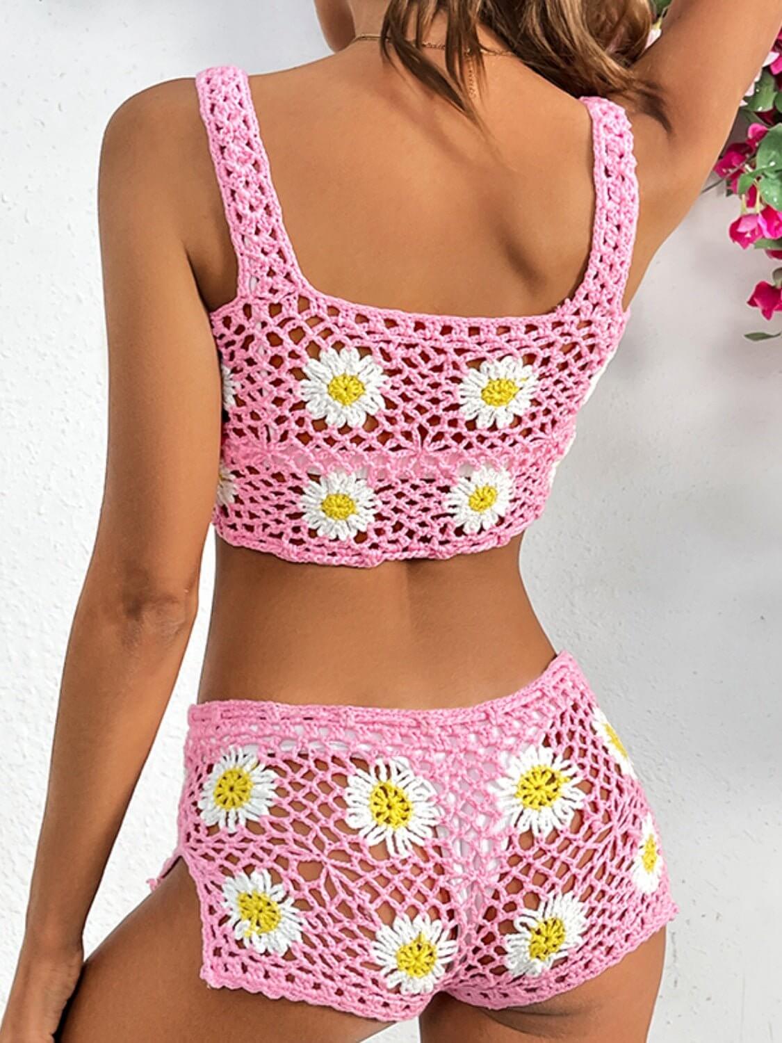 Flower Cutout Two - Piece Cover Up - TayDiane