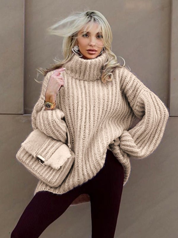 Fluffy Long Sleeve Pullover Sweater - TayDiane