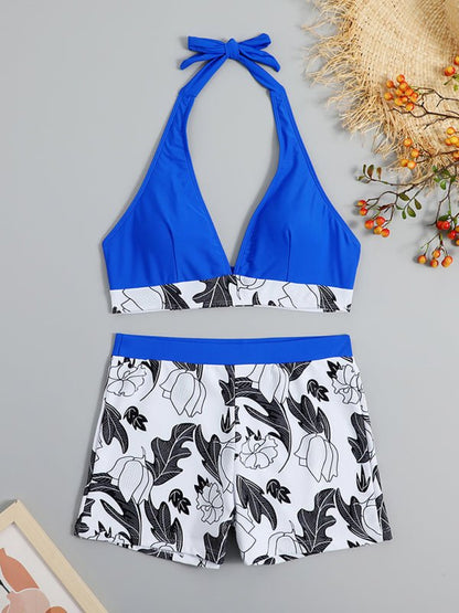 Foral Print High Waist Tankini - TayDiane