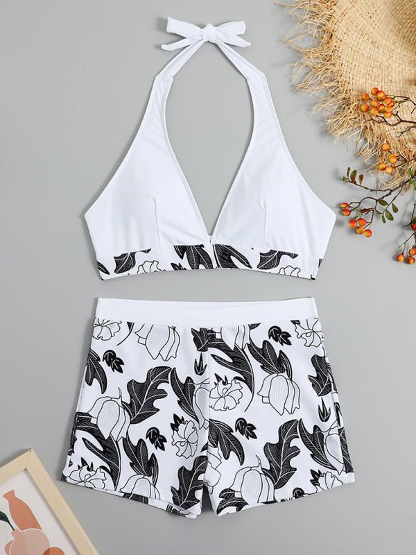 Foral Print High Waist Tankini - TayDiane