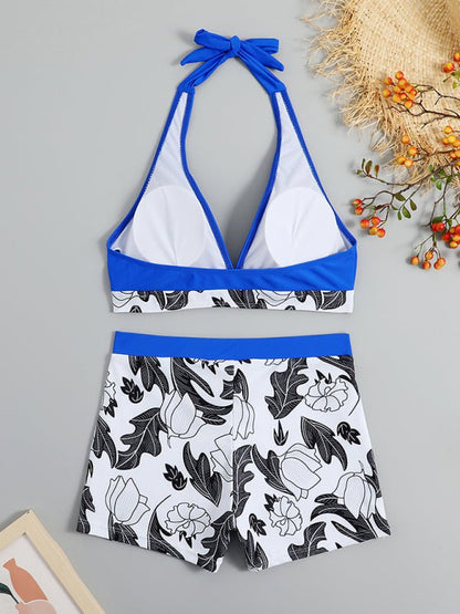 Foral Print High Waist Tankini - TayDiane