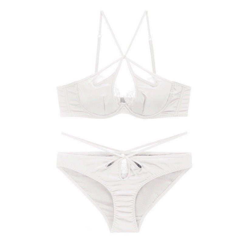 French Sexy Lace Cutout Panties and Bra Set - TayDiane
