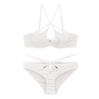 French Sexy Lace Cutout Panties and Bra Set - TayDiane