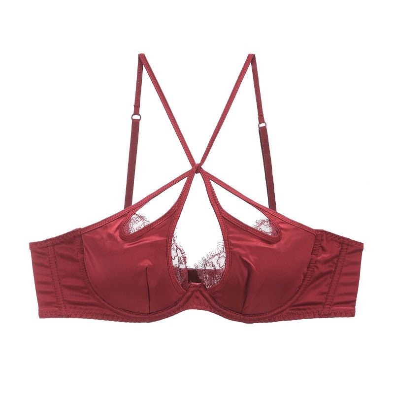 French Sexy Lace Cutout Panties and Bra Set - TayDiane
