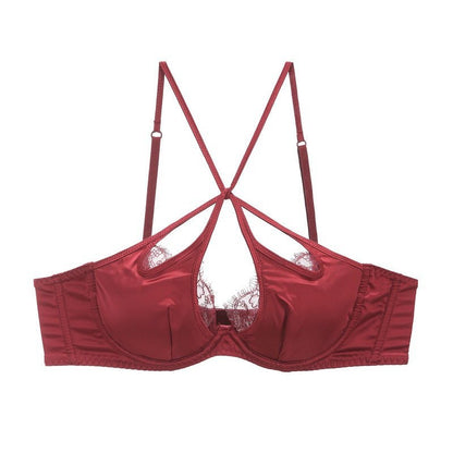 French Sexy Lace Cutout Panties and Bra Set - TayDiane