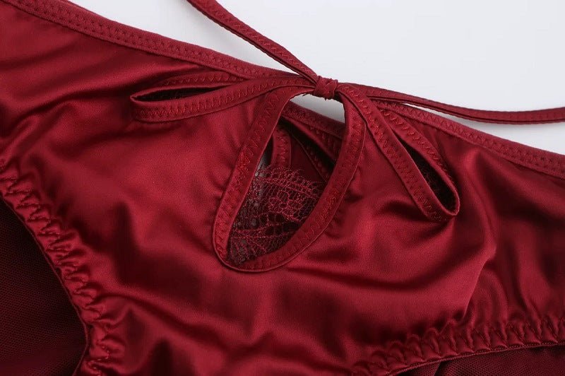 French Sexy Lace Cutout Panties and Bra Set - TayDiane