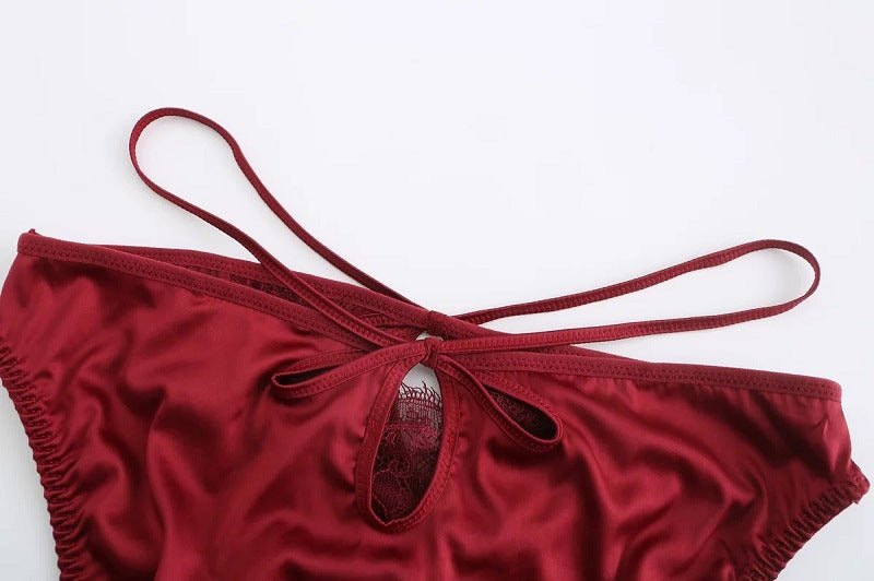 French Sexy Lace Cutout Panties and Bra Set - TayDiane