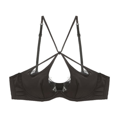 French Sexy Lace Cutout Panties and Bra Set - TayDiane