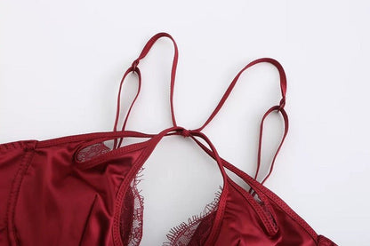 French Sexy Lace Cutout Panties and Bra Set - TayDiane