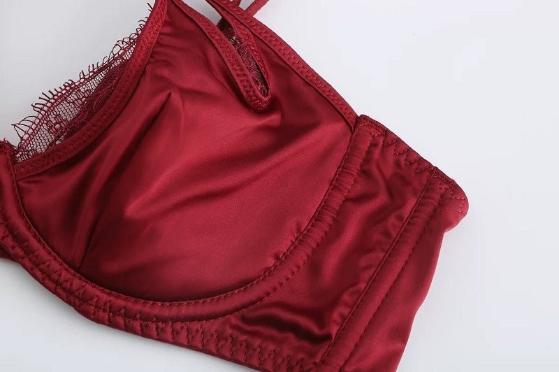 French Sexy Lace Cutout Panties and Bra Set - TayDiane