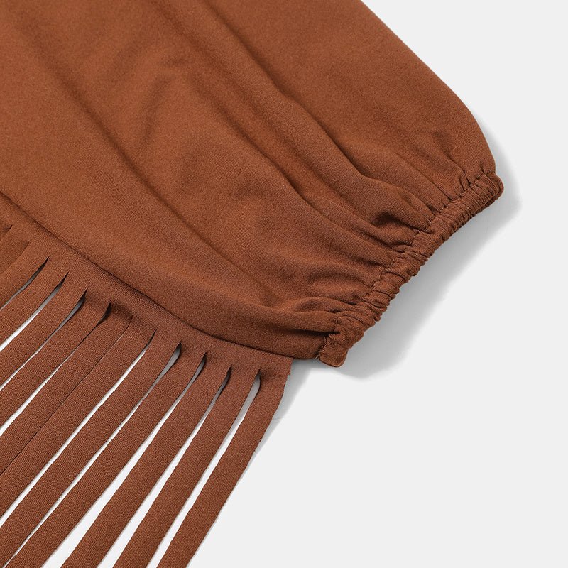 Fringe Fantasy Off - Shoulder Boho Top - TayDiane