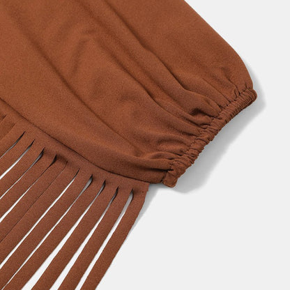 Fringe Fantasy Off - Shoulder Boho Top - TayDiane