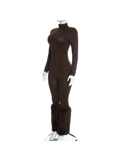 Fur the Spotlight High-Neck Jumpsuit - Taydiane