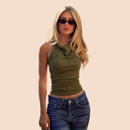 Green Halter Tank Top - TayDiane