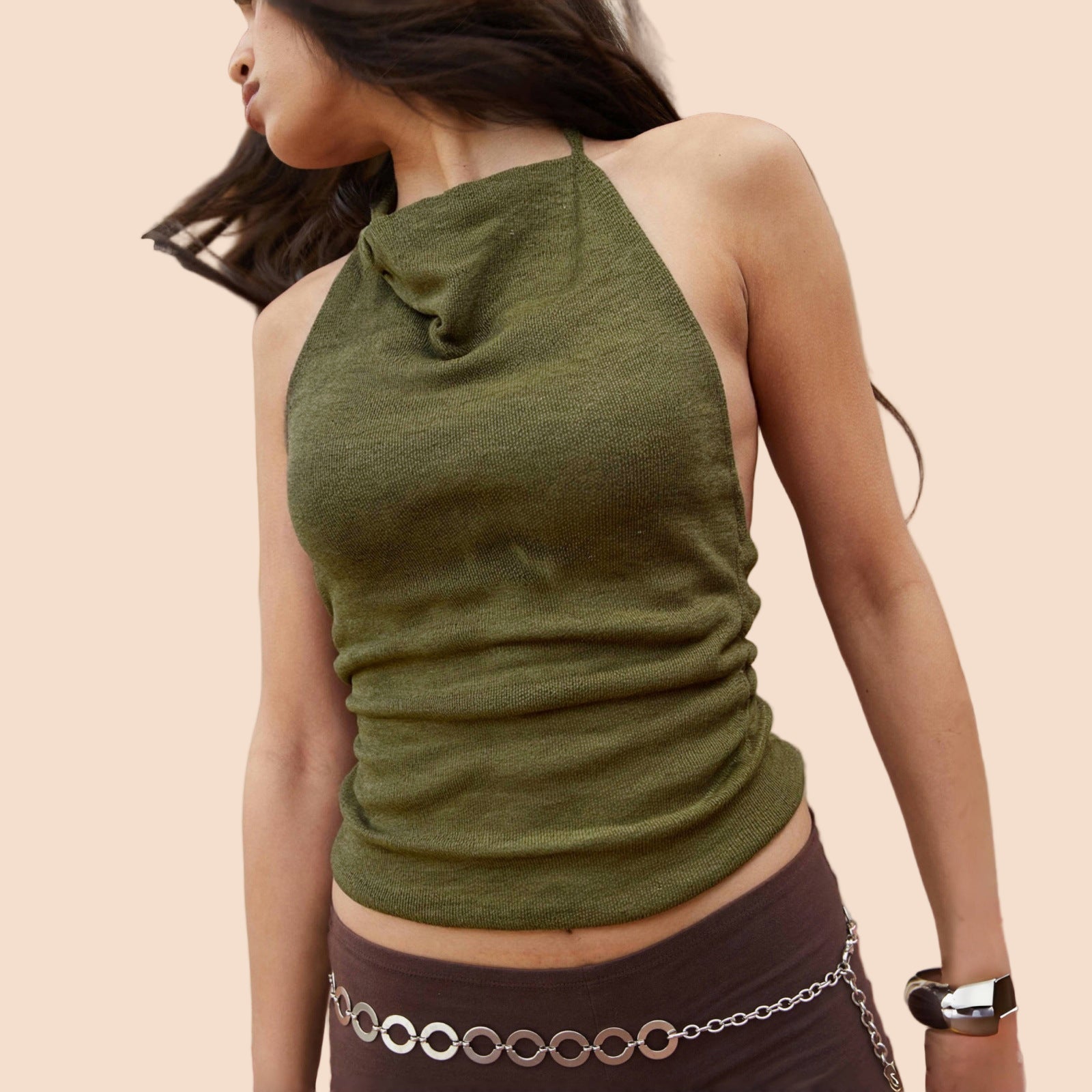 Green Halter Tank Top - TayDiane