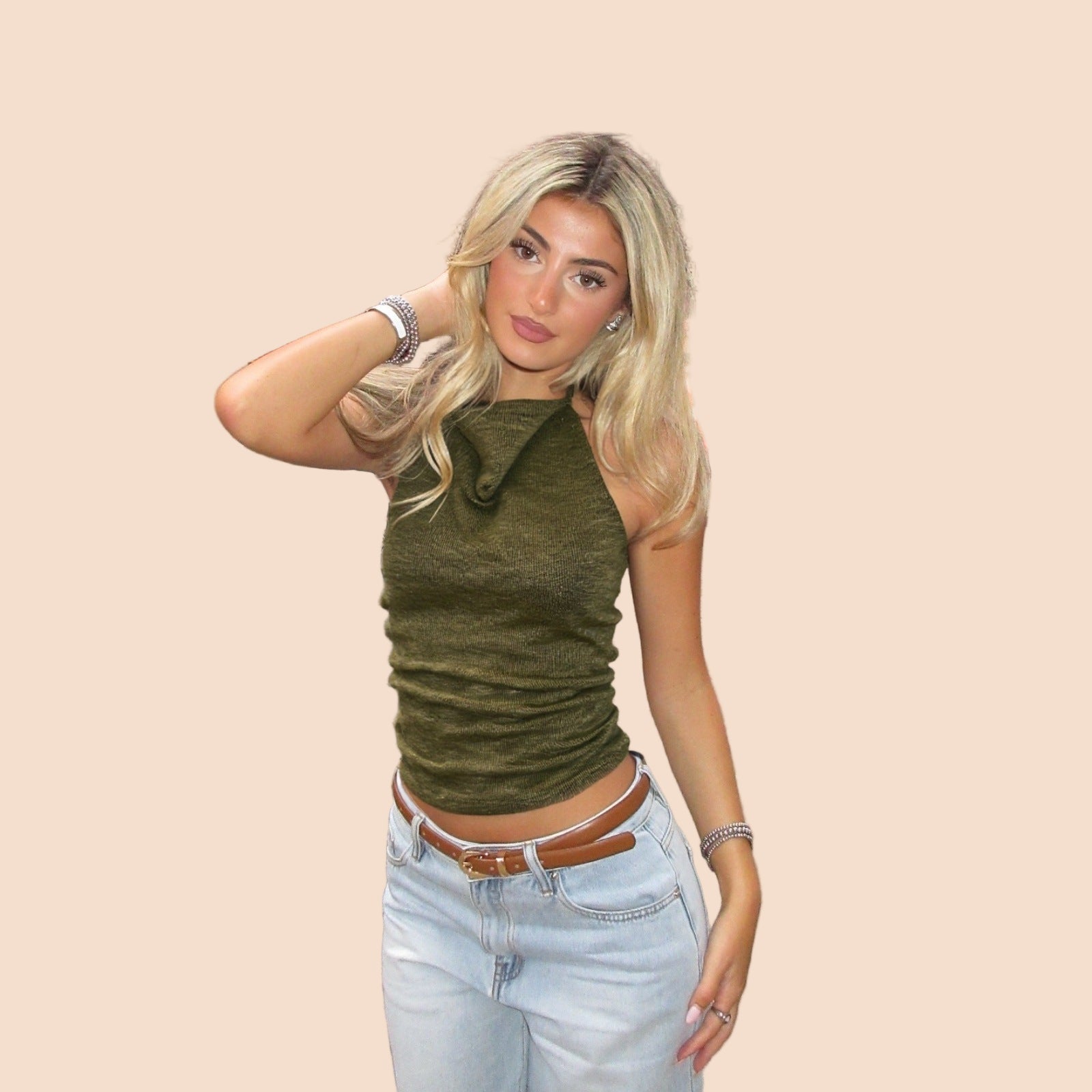 Green Halter Tank Top - TayDiane