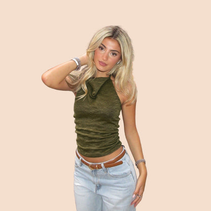 Green Halter Tank Top - TayDiane