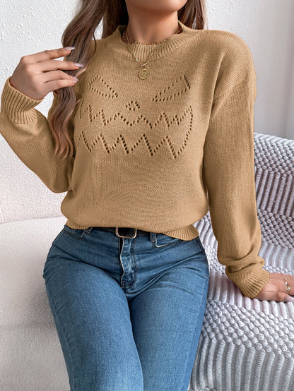 Halloween Cutout Lantern Long Sleeve Sweater - TayDiane