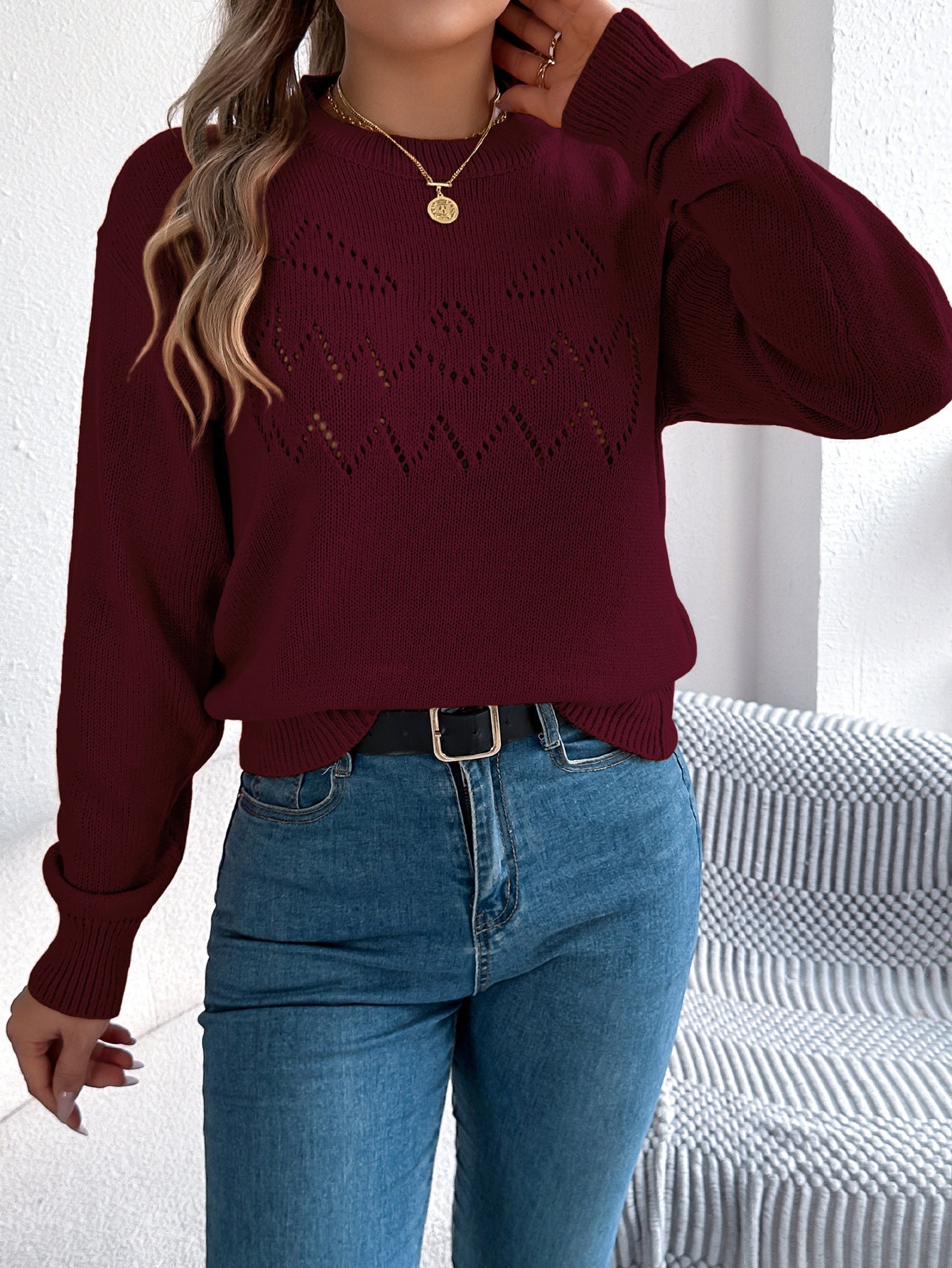 Halloween Cutout Lantern Long Sleeve Sweater - TayDiane