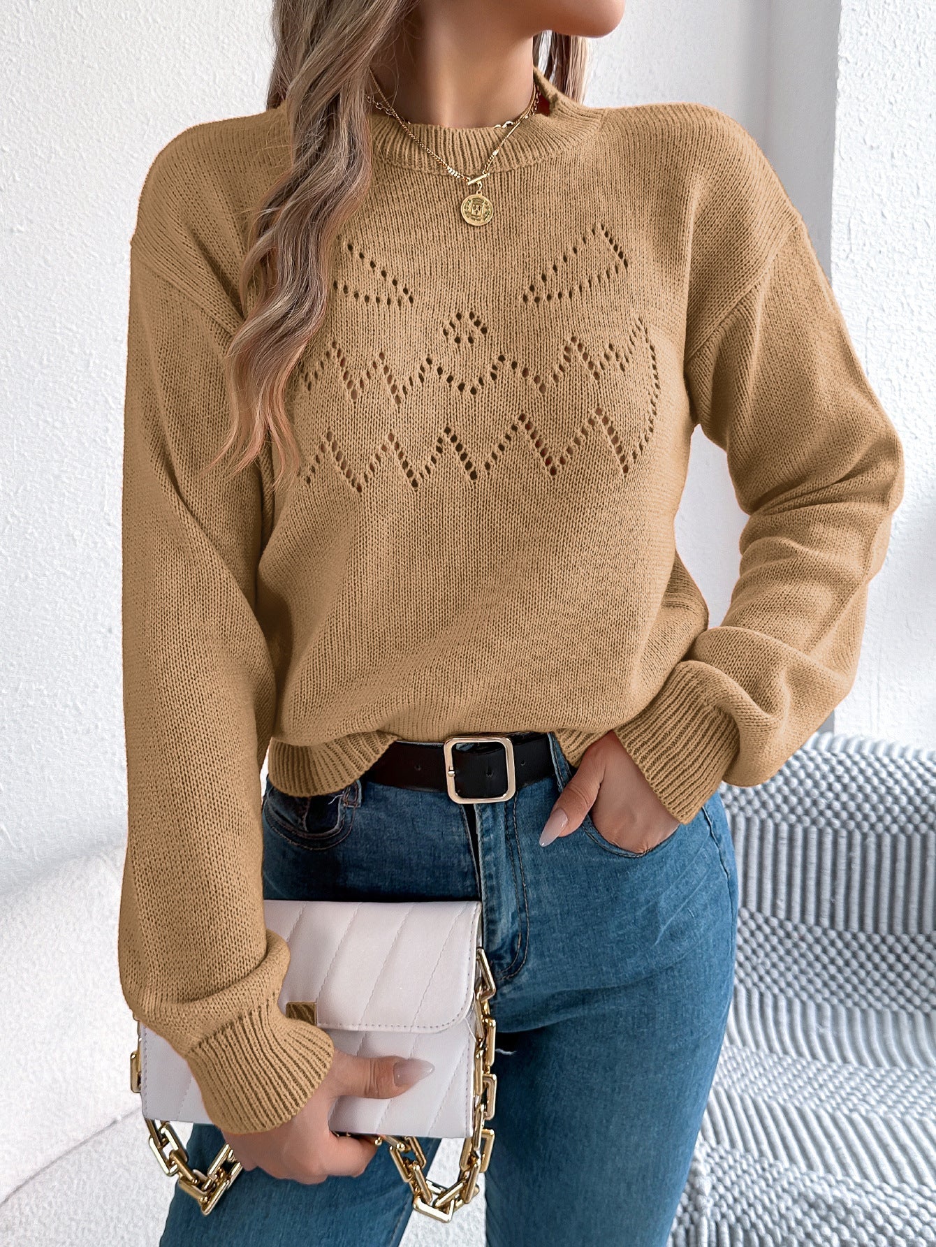 Halloween Cutout Lantern Long Sleeve Sweater - TayDiane