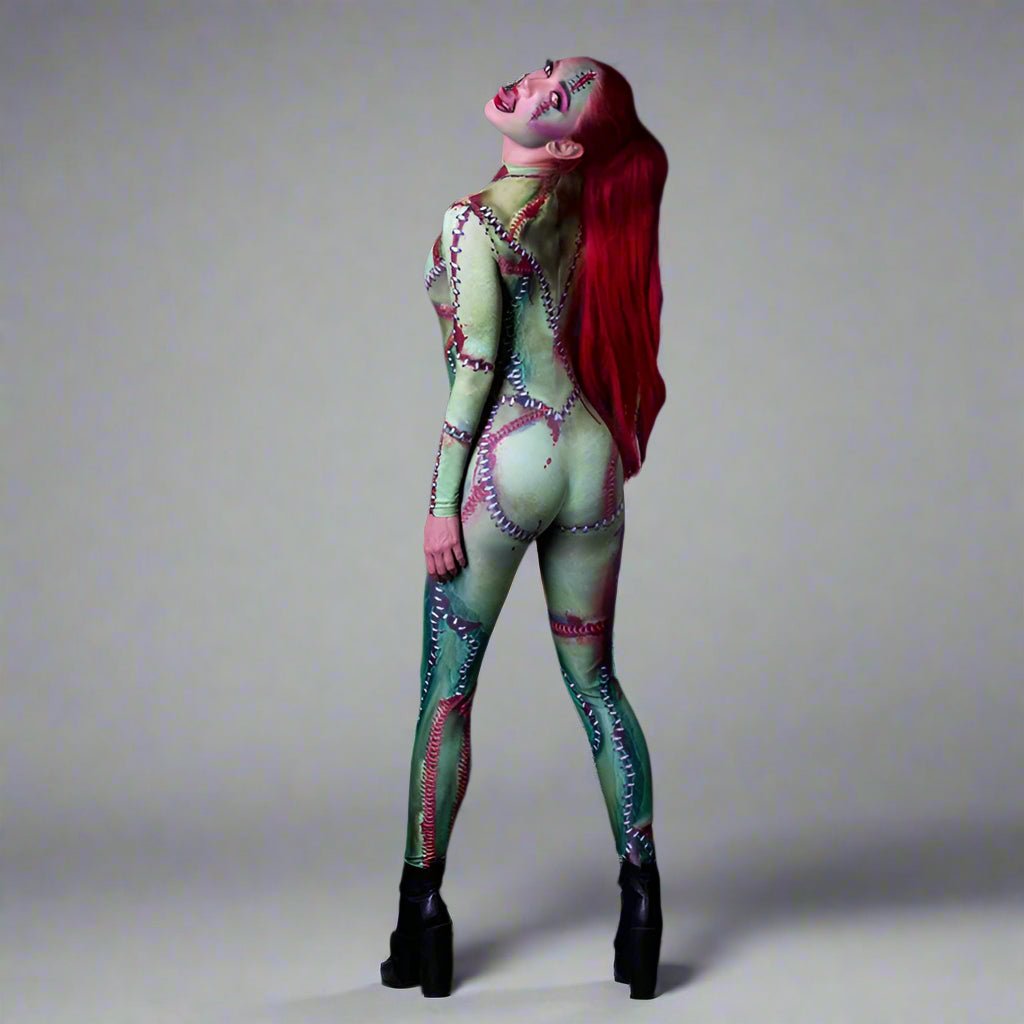 Halloween Masquerade 3D Printed Zipper Costume Jumpsuit - TayDiane