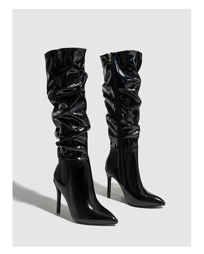 High - Shine Slouchy Knee - High Boots - TayDiane