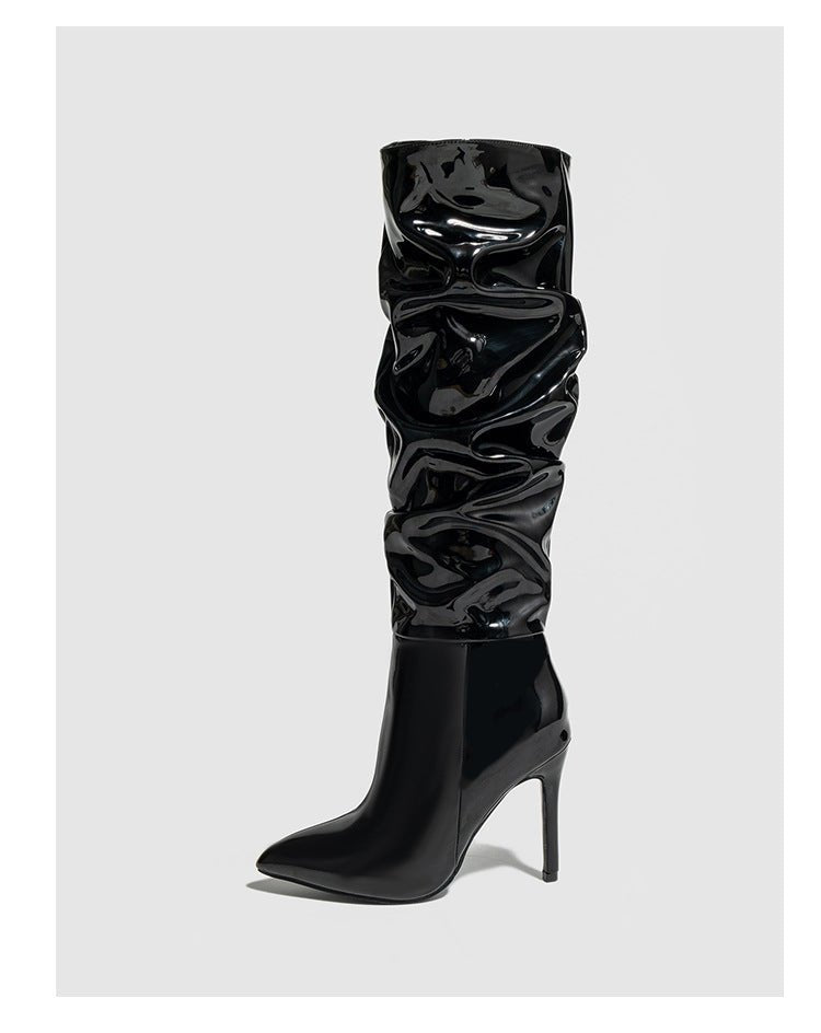 High - Shine Slouchy Knee - High Boots - TayDiane