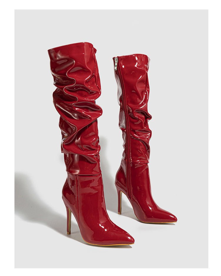 High - Shine Slouchy Knee - High Boots - TayDiane