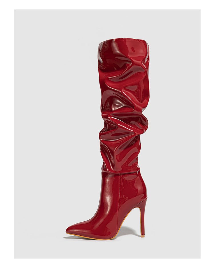 High - Shine Slouchy Knee - High Boots - TayDiane