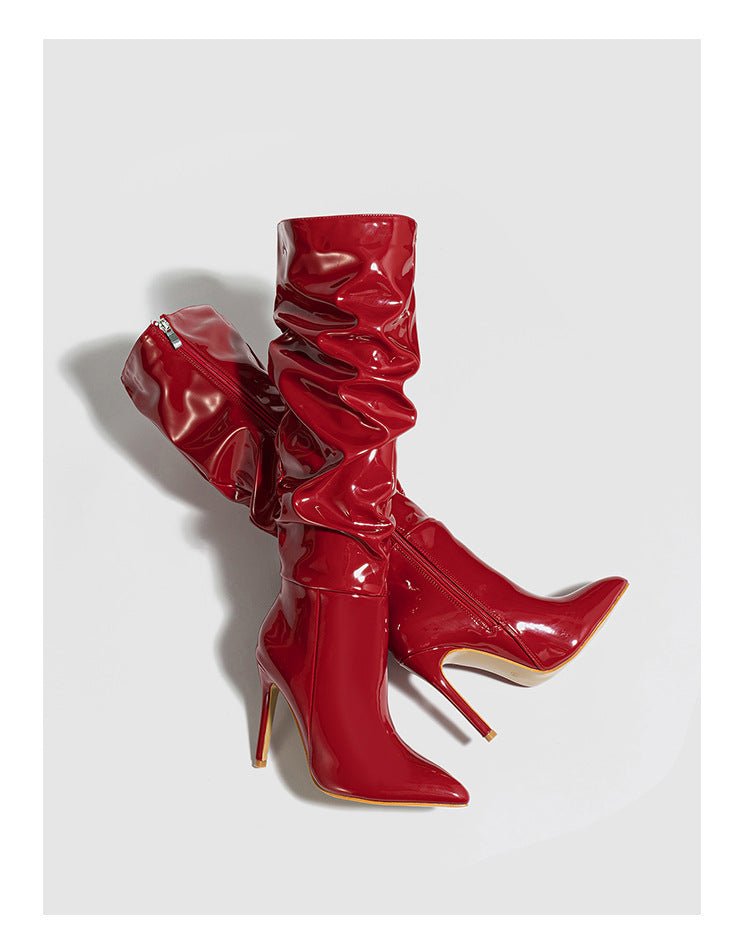 High - Shine Slouchy Knee - High Boots - TayDiane