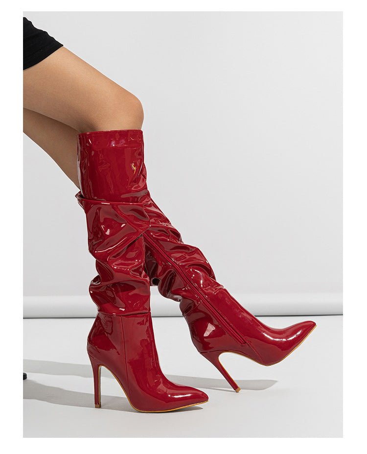 High - Shine Slouchy Knee - High Boots - TayDiane