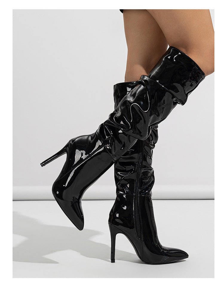 High - Shine Slouchy Knee - High Boots - TayDiane