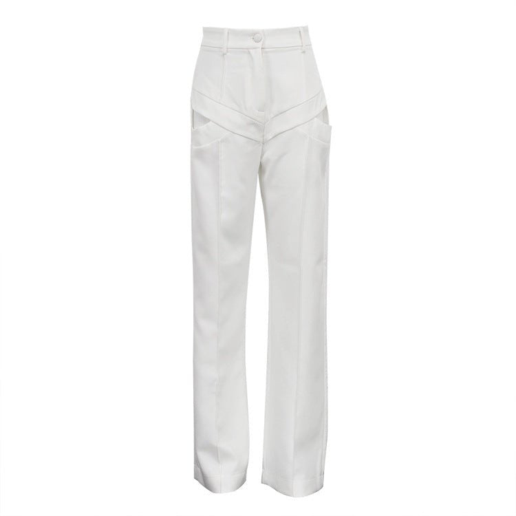 High - Waist Cutout Wide - Leg Pants - Taydiane