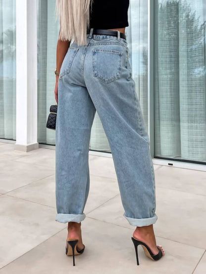 High Waist Wide Leg Jeans - TayDiane