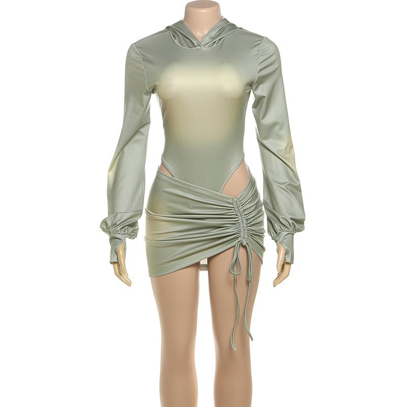 Hooded Backless Skirt Set - Chic & Sexy for Fall - TayDiane