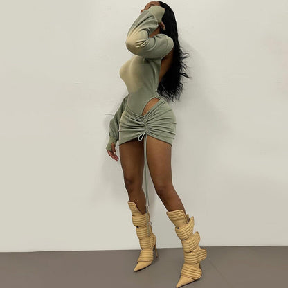Hooded Backless Skirt Set - Chic & Sexy for Fall - TayDiane
