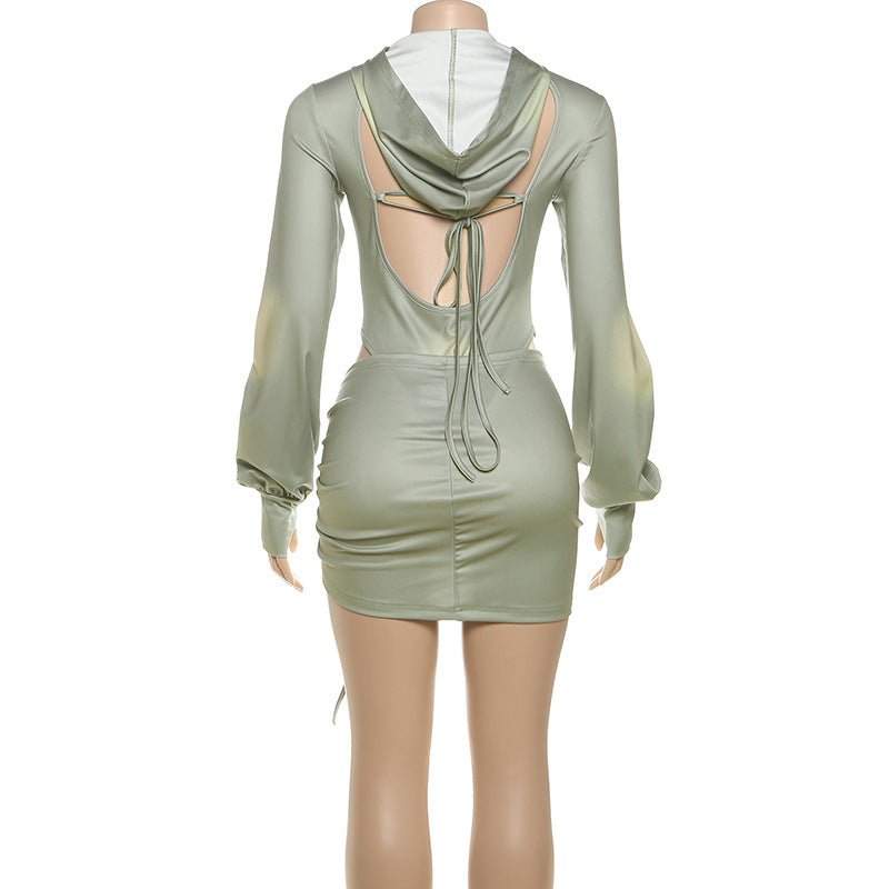 Hooded Backless Skirt Set - Chic & Sexy for Fall - TayDiane