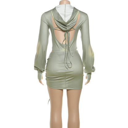 Hooded Backless Skirt Set - Chic & Sexy for Fall - TayDiane