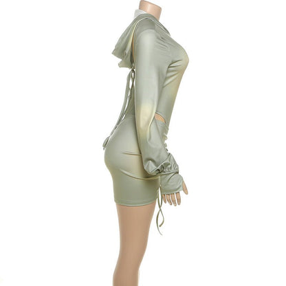 Hooded Backless Skirt Set - Chic & Sexy for Fall - TayDiane