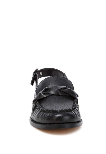 Jemykin Genuine Leather Loafer Sandals - TayDiane