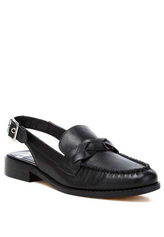 Jemykin Genuine Leather Loafer Sandals - TayDiane