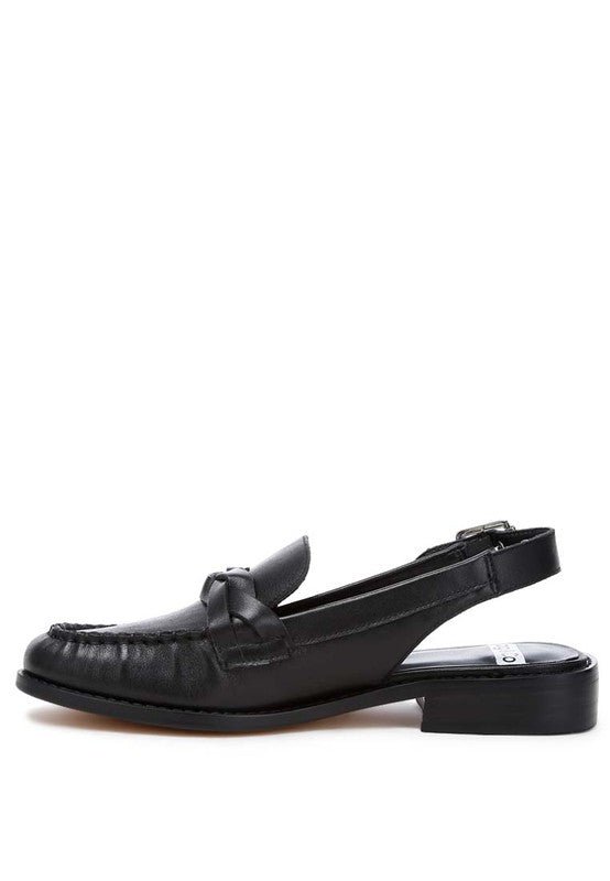 Jemykin Genuine Leather Loafer Sandals - TayDiane