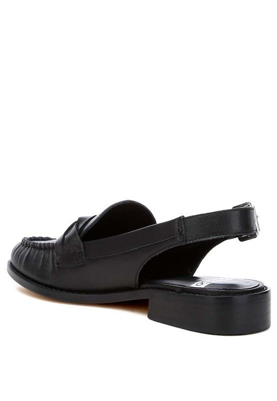 Jemykin Genuine Leather Loafer Sandals - TayDiane