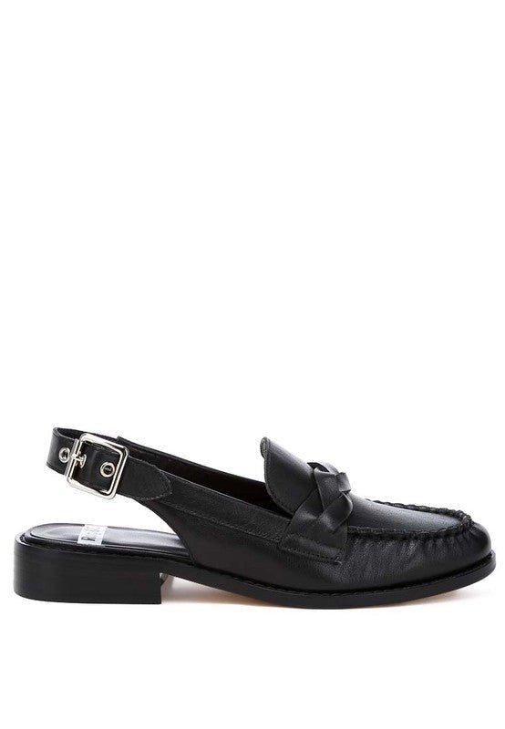 Jemykin Genuine Leather Loafer Sandals - TayDiane