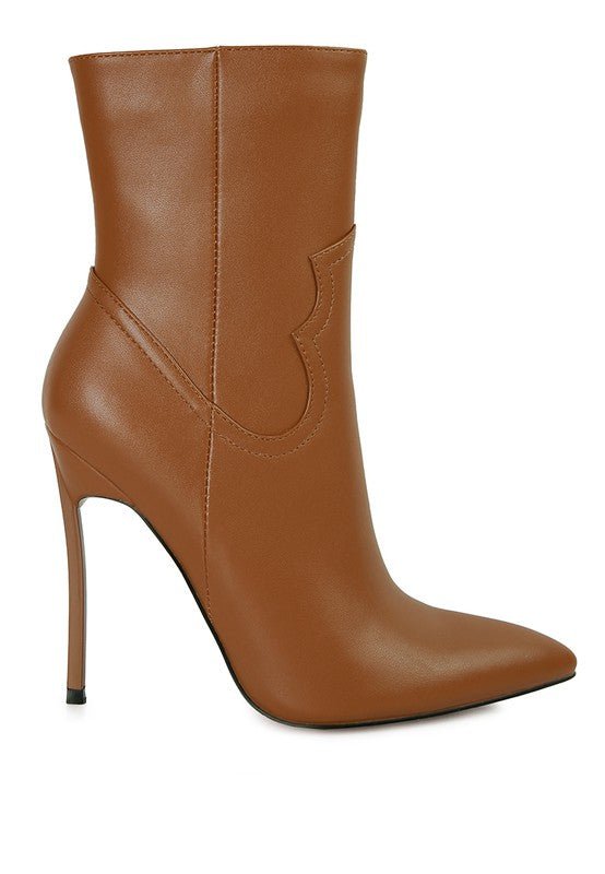 JENNER High Heel Cowgirl Ankle Boot - TayDiane