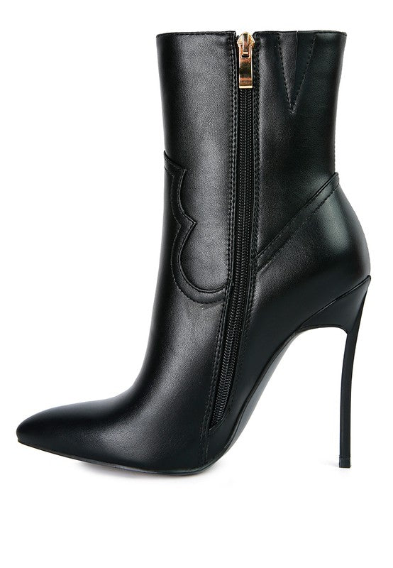 JENNER High Heel Cowgirl Ankle Boot - TayDiane